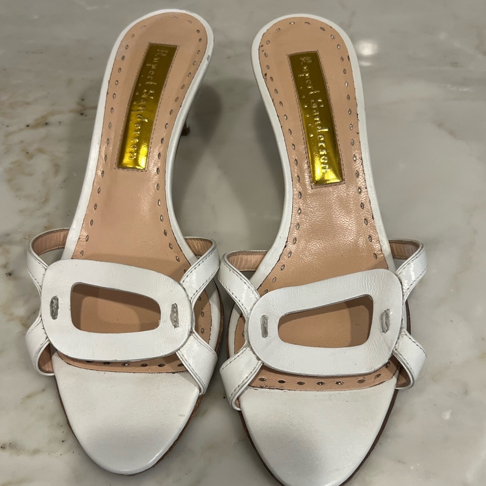 Rupert Sanderson white leather sandals